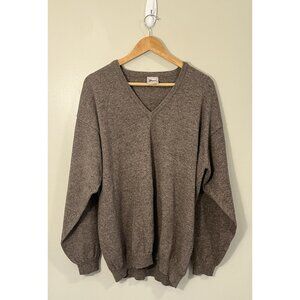 Mani Collection Lambswool Vintage Pullover V-neck Men's Brown Sweater (XL?)